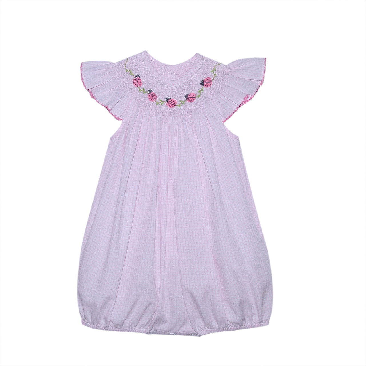 Pink Georgette Bubble- Ladybugs