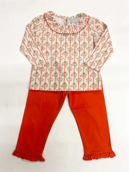 Christmas Bow Leggings Set