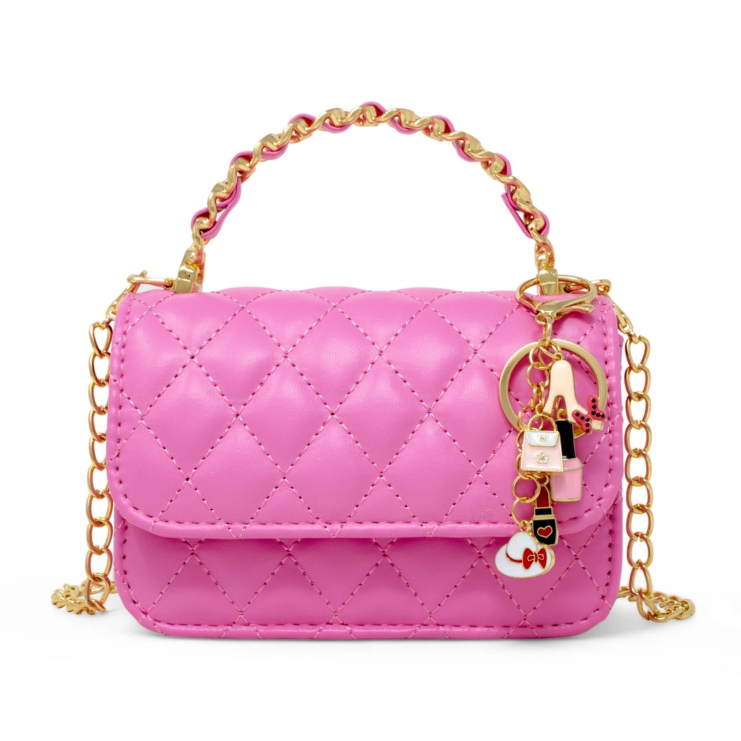 Girl's Classic Link Chain Top Handle Handbag: Gold