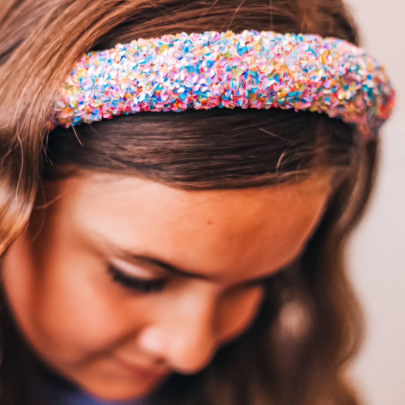 Kids Padded Headband - Chunky Sequin Hair Band: Multi-Colored