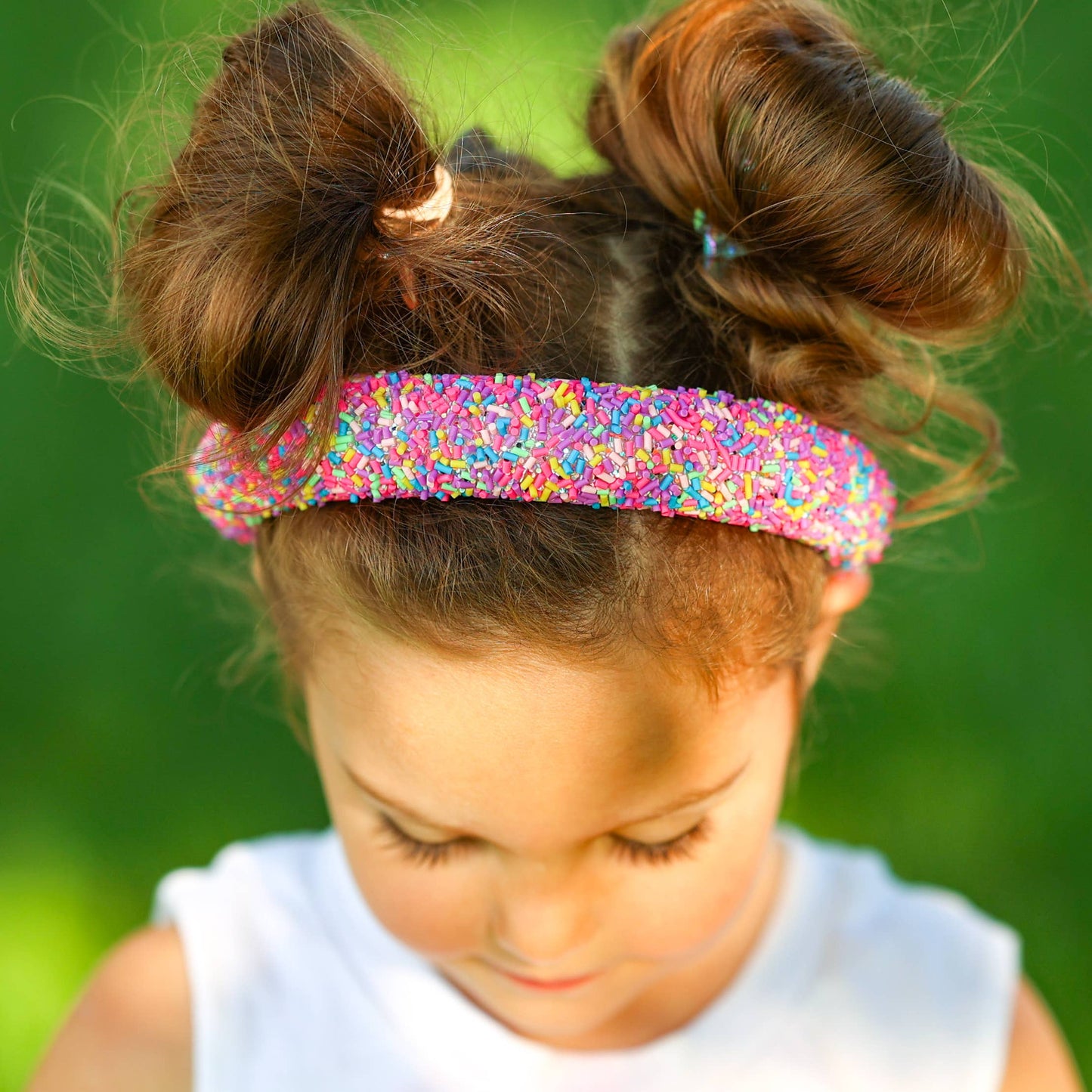 Padded Sprinkles Headband - Confetti Hair Band: Hot Pink