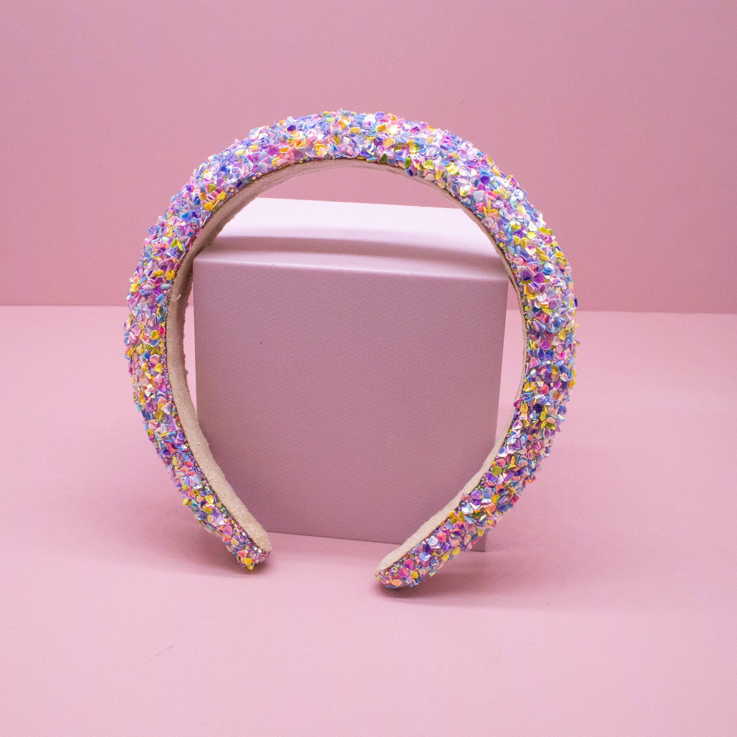 Kids Padded Headband - Chunky Sequin Hair Band: Multi-Colored