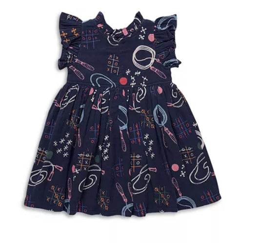 Girls Jennifer Dress- Tic Tac Toe
