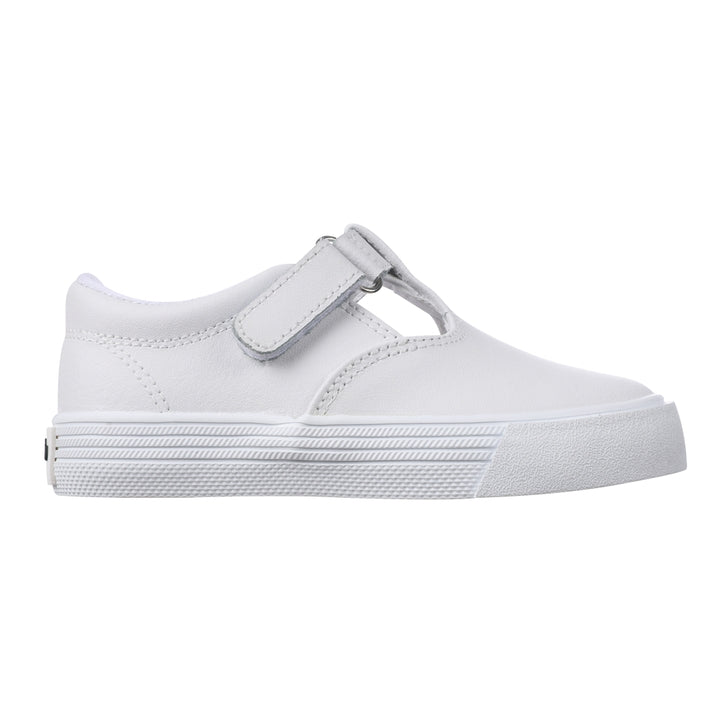 Khloe White Leather T-Strap