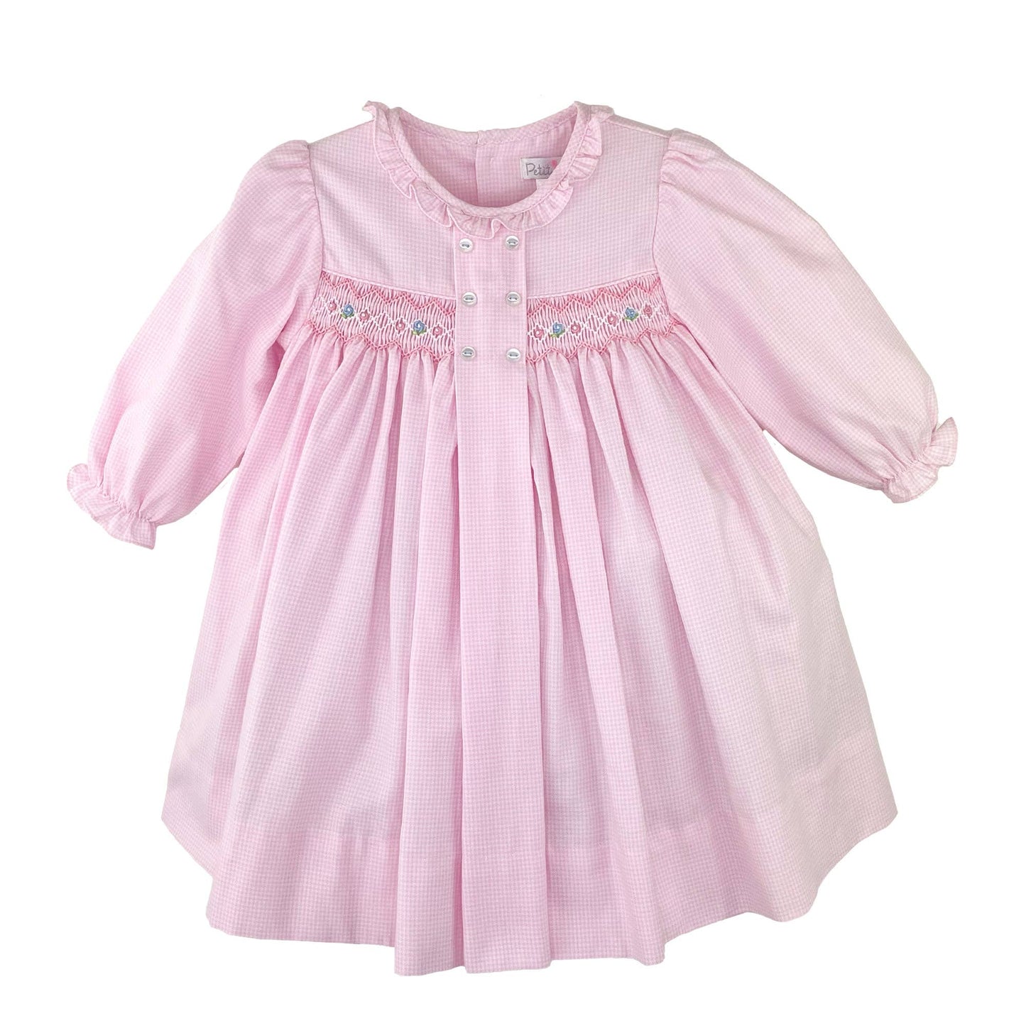 Dress with Center Box Pleat and Smocking