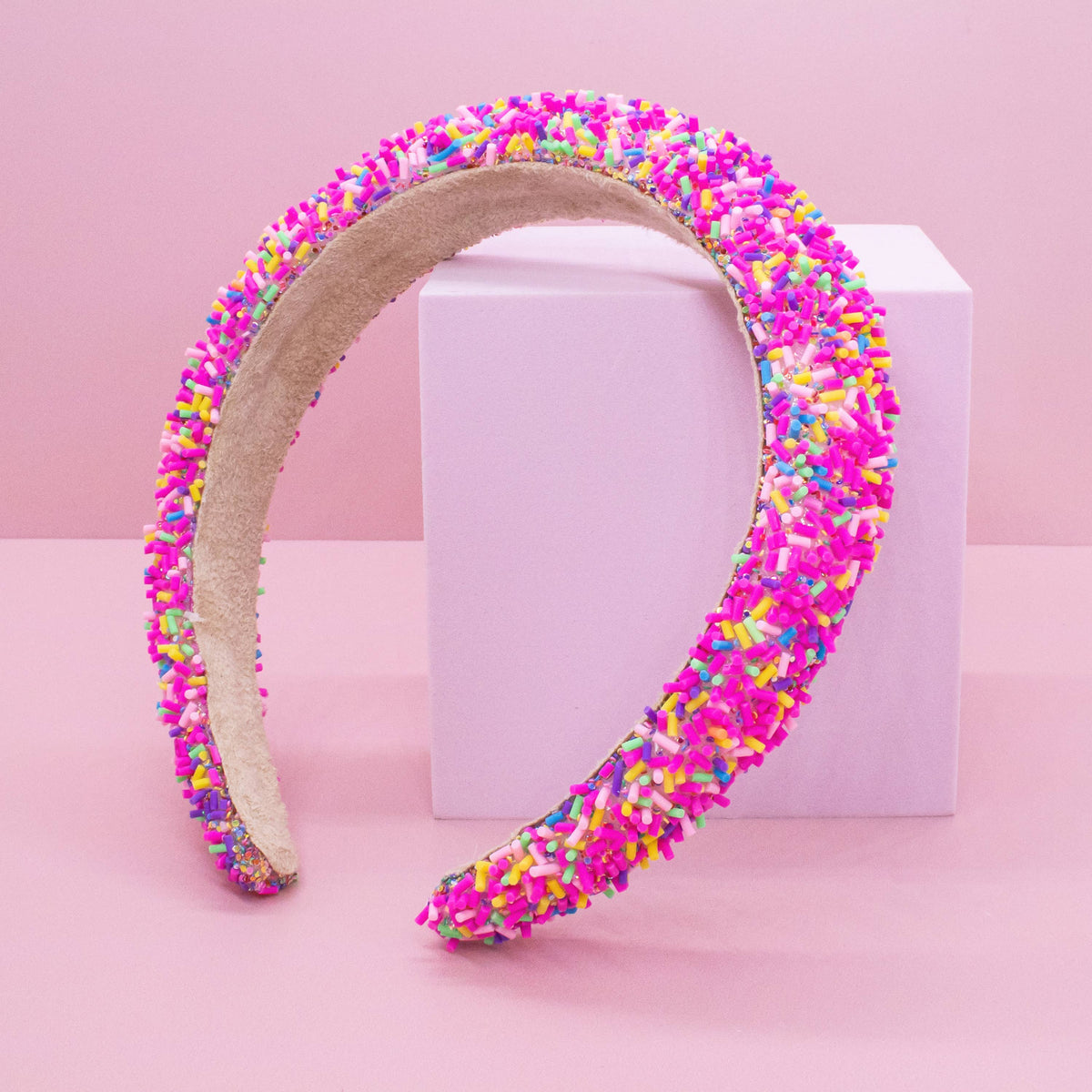 Padded Sprinkles Headband - Confetti Hair Band: Light Blue