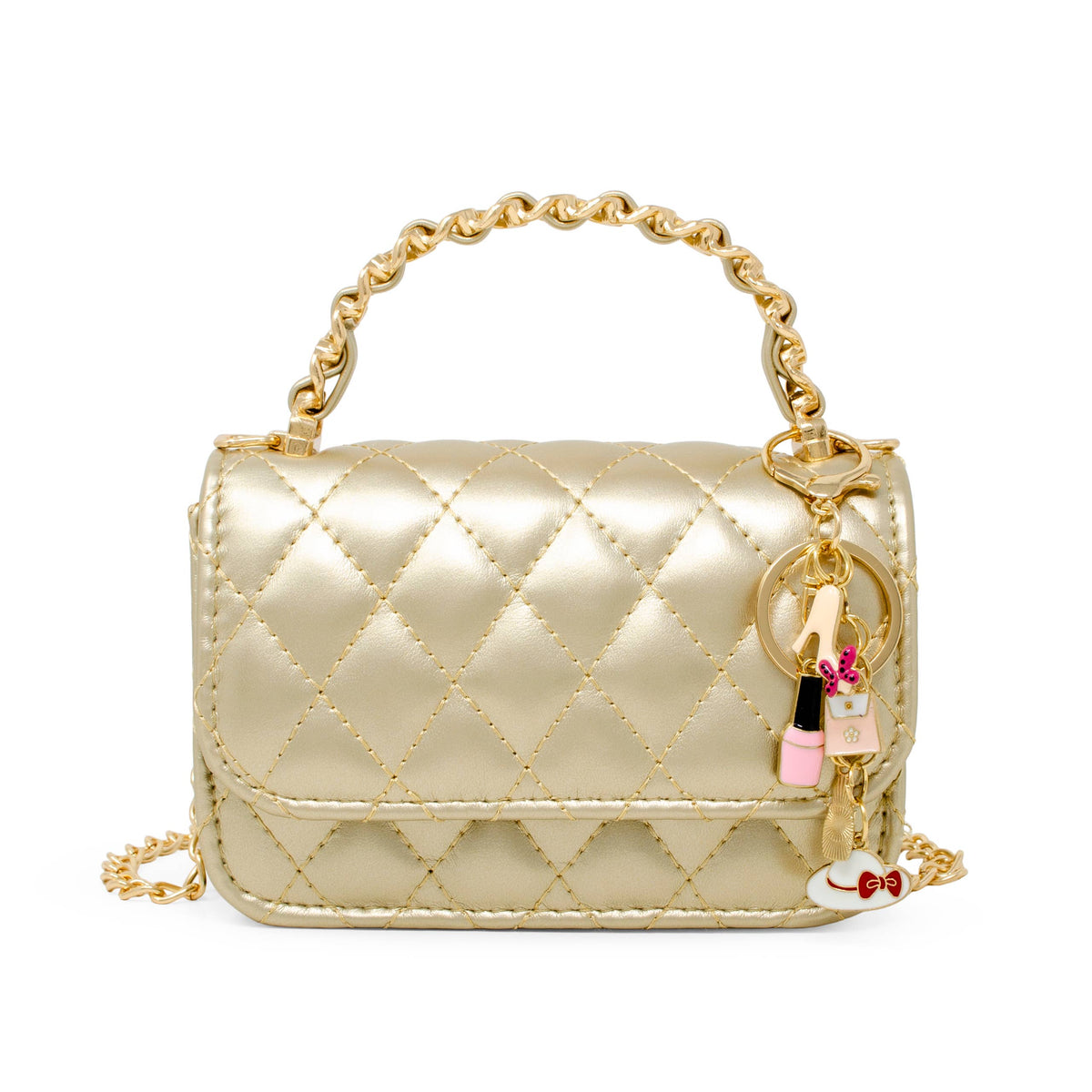 Girl's Classic Link Chain Top Handle Handbag: Pink
