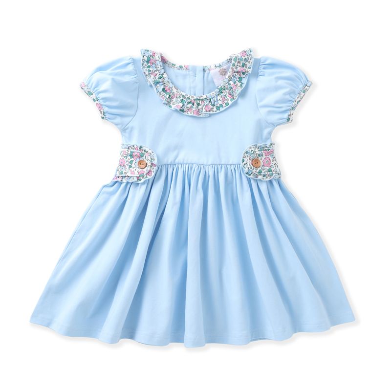 Tab Dress- Blue Floral
