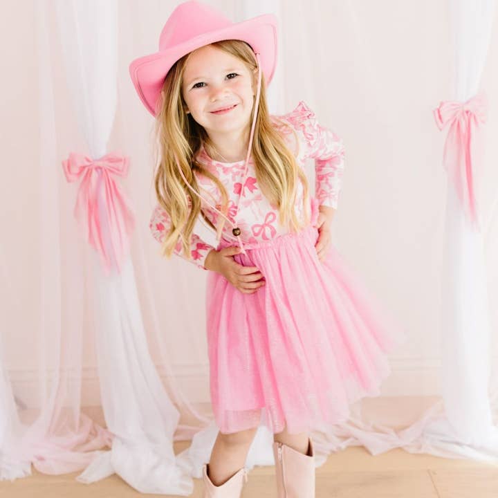 Coquette Bow Long Sleeve Tutu Dress