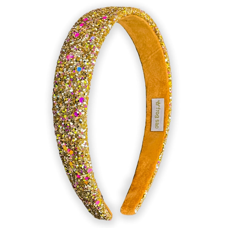 Tapered Chunky Glitter Headband - Gold