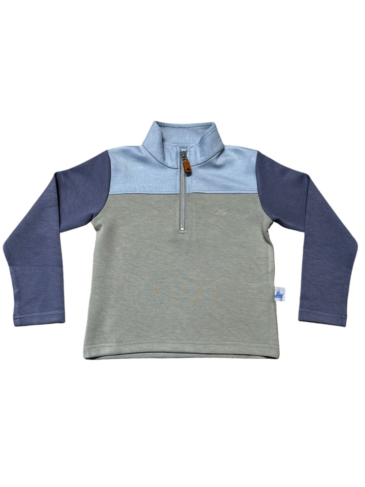 Boys Color Block Pullover - Blue/Green