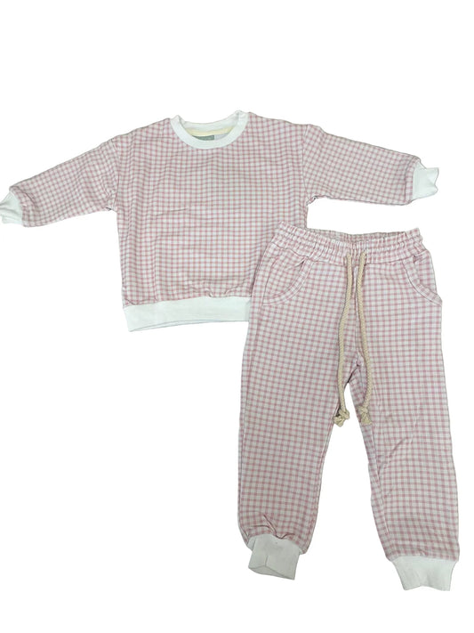 Jogger Set - Pink Gingham