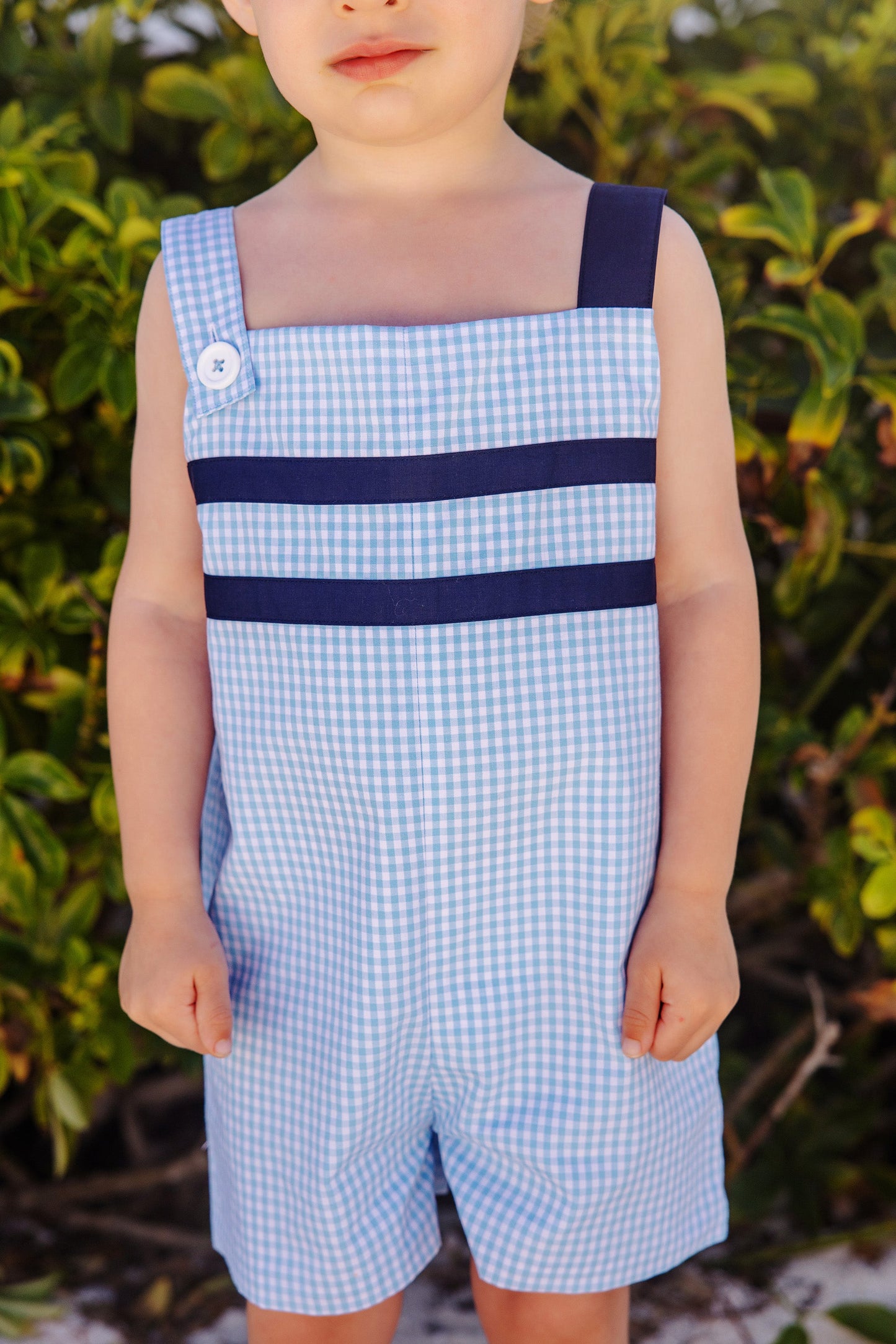 Teddy's Jon Jon - Brookline Blue Mini Gingham