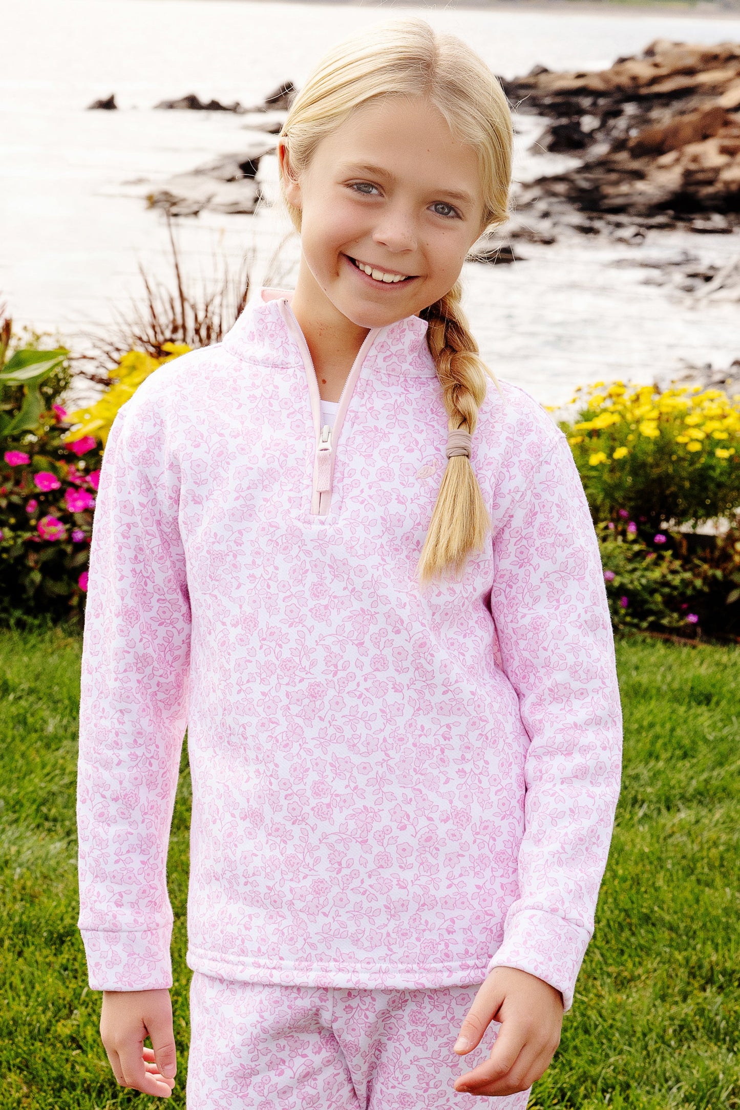 Canter Collar Half-Zip Fleece - Garden/Palm Pink