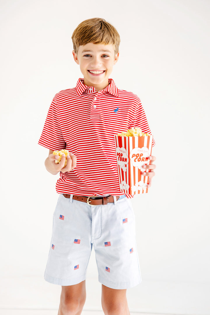 Prim & Proper Polo - Richmond Red Stripe