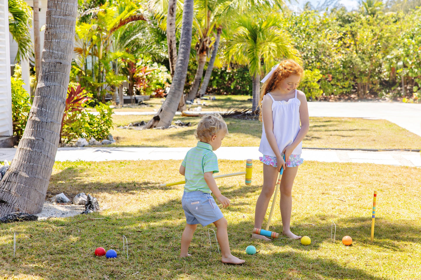 Prim & Proper Polo - Grace Bay Green/Blue Stripe