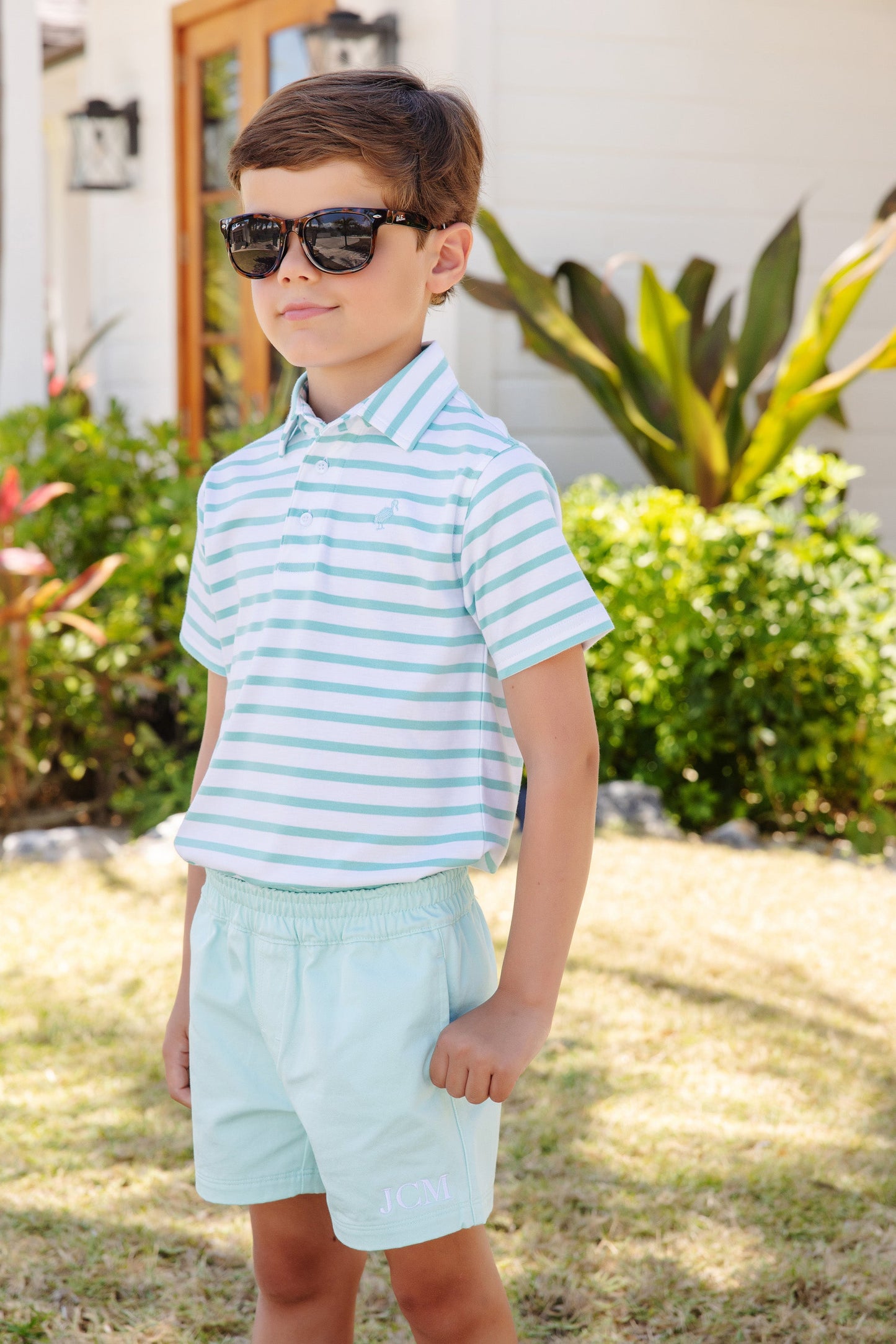 Prim & Proper Polo - Turks Teal Stripe