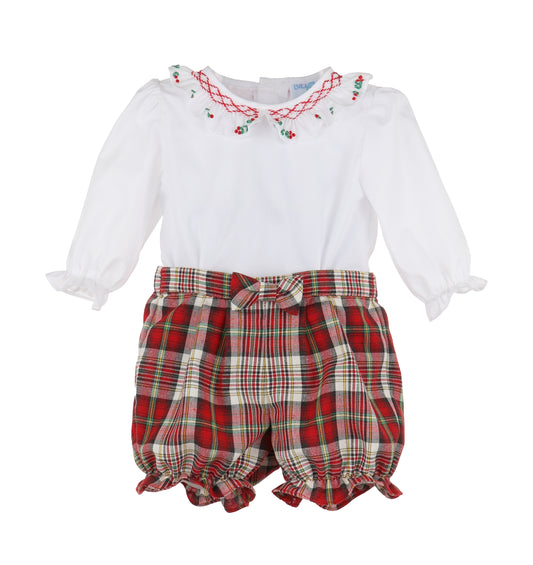 Steward Plaid Girl Set - Red