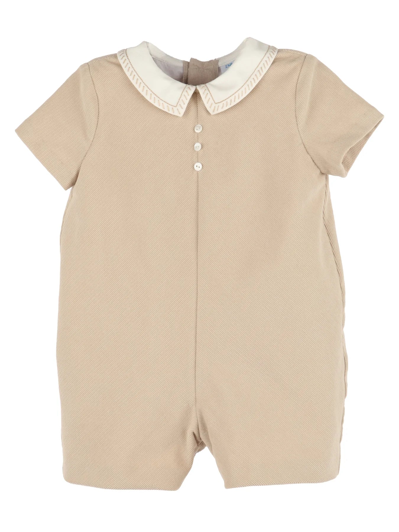 Cozy Cord Boy Romper- Beige