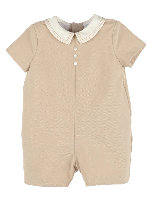 Cozy Cord Boy Romper- Beige