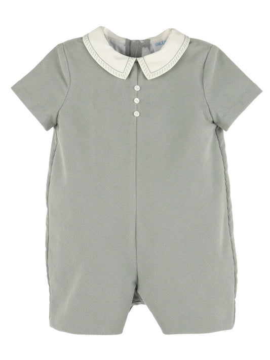 Cozy Cord Boy Romper- Forest Green