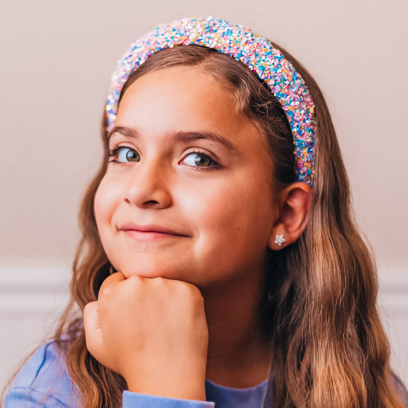 Kids Padded Headband - Chunky Sequin Hair Band: Multi-Colored