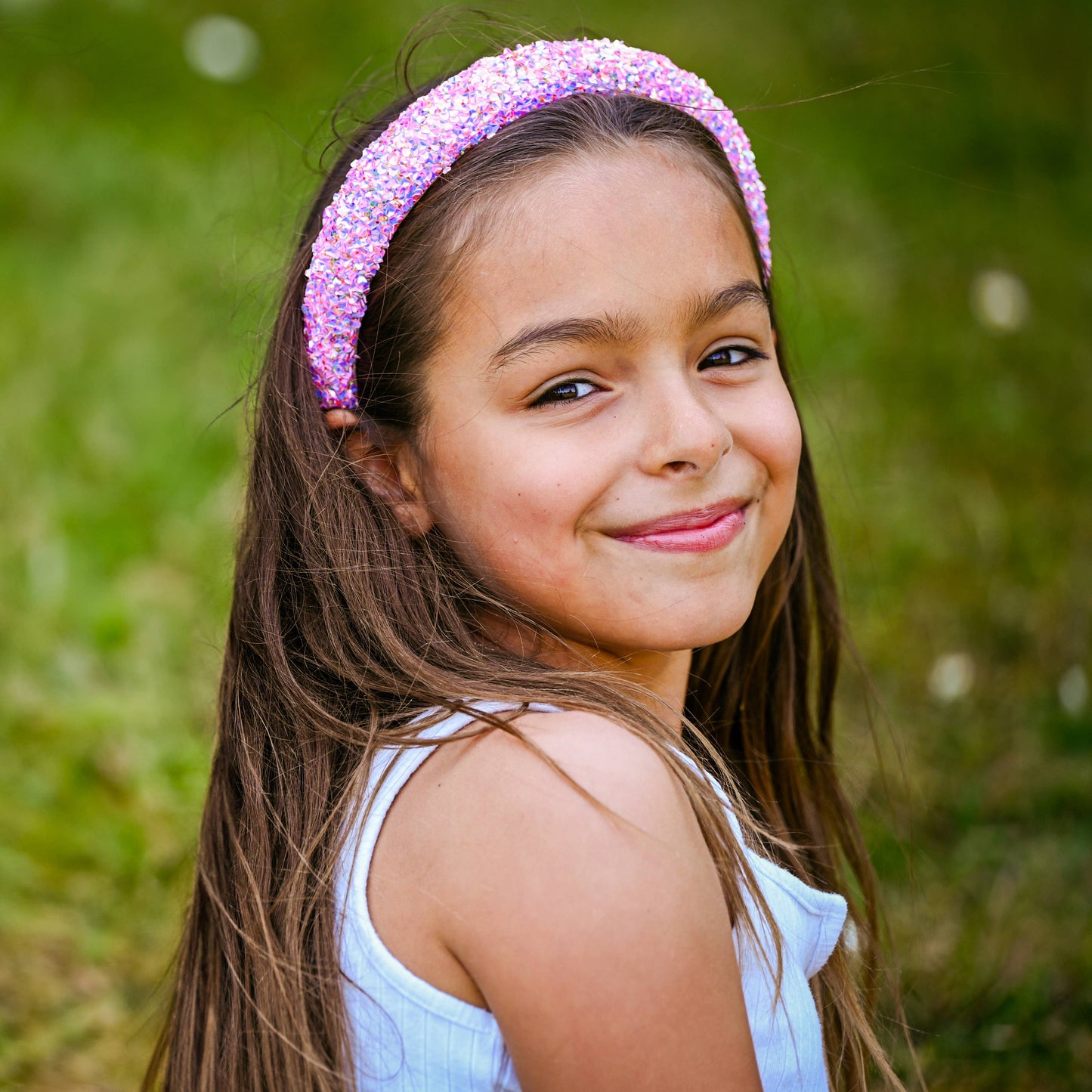 Kids Padded Headband - Chunky Sequin Hair Band: Multi-Colored