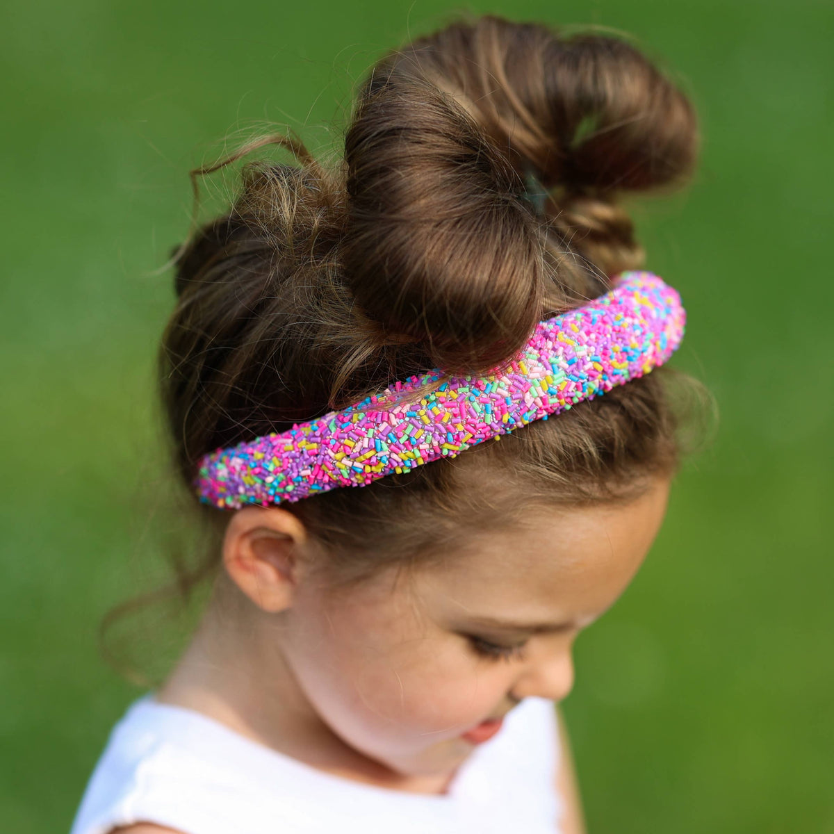 Padded Sprinkles Headband - Confetti Hair Band: Light Blue