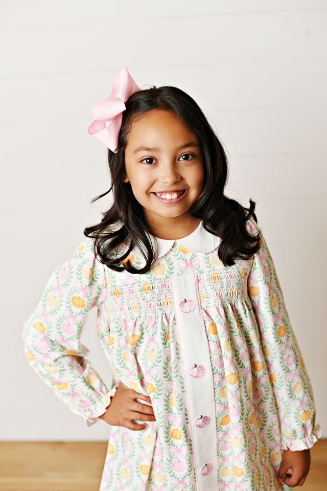 Embroidery Dress- Pink Pumpkin