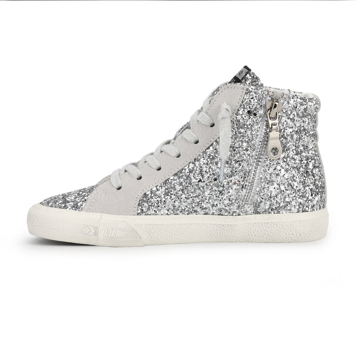 Ariel High Top Silver Glitter Mini Star