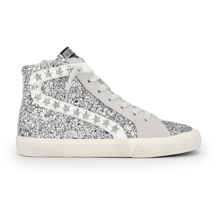 Ariel High Top Silver Glitter Mini Star