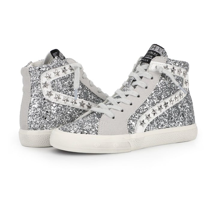 Ariel High Top Silver Glitter Mini Star