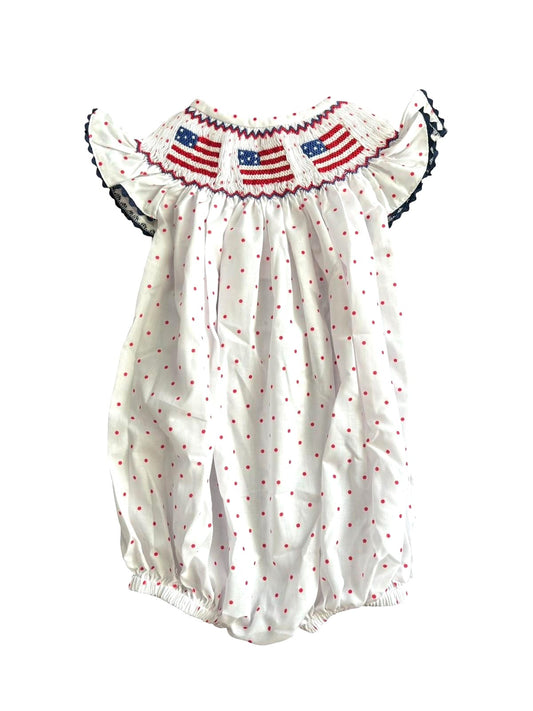 Smocked Flag Trio Ruffle Bubble