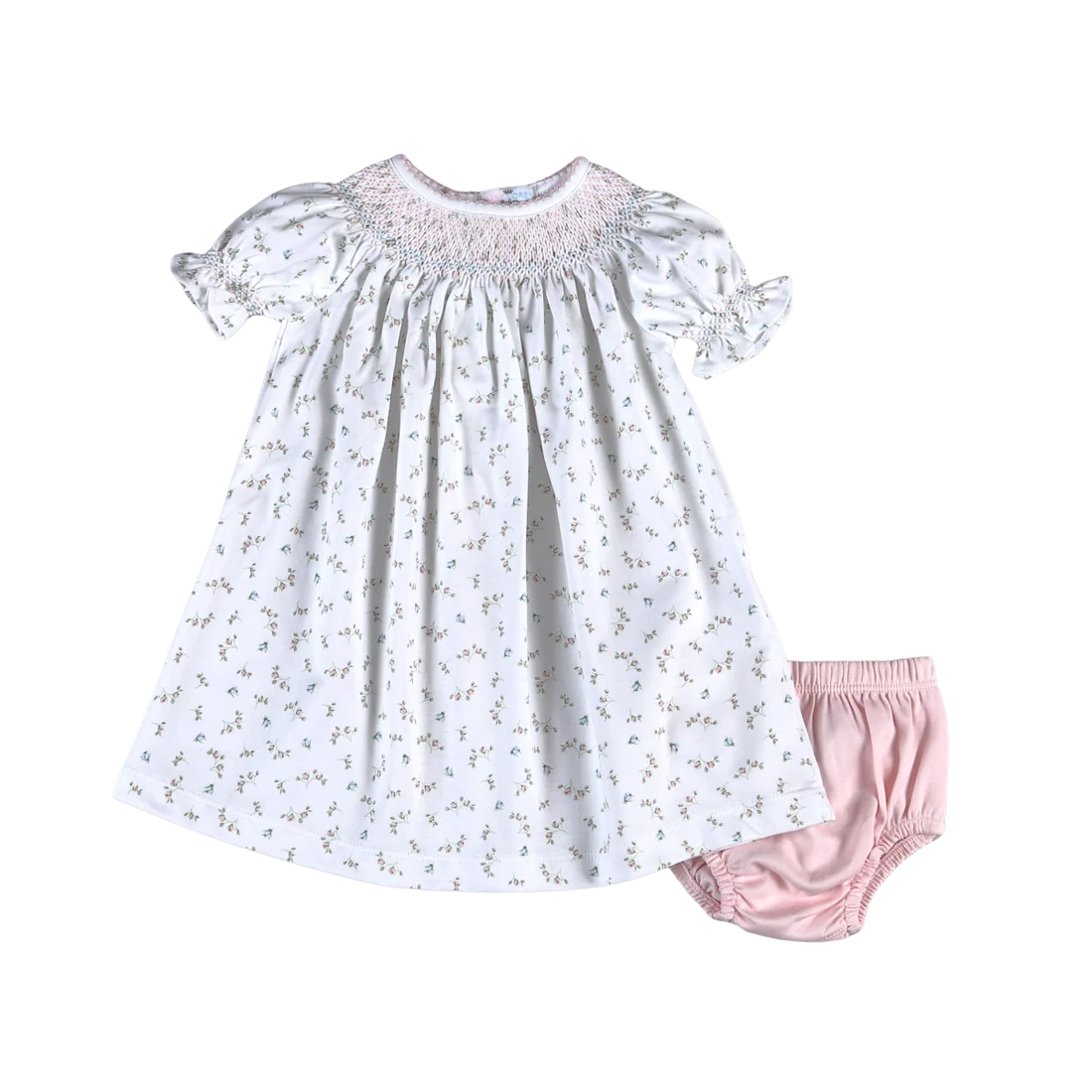 Bella Floral Pima Smocked Bishop Dress