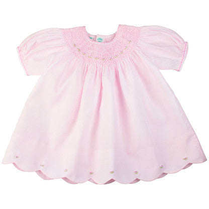 Scalloped Trim Slip Dress - Pink