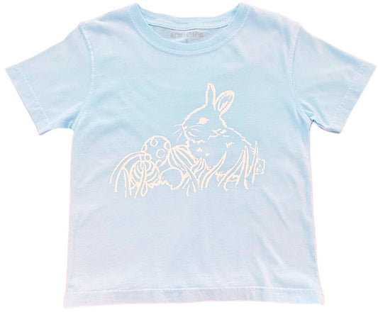 Short-Sleeve Light Blue Bunny T-Shirt