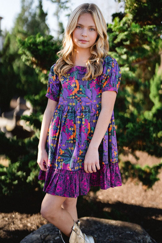 Girls Kenzie Dress - Dahlia Purple