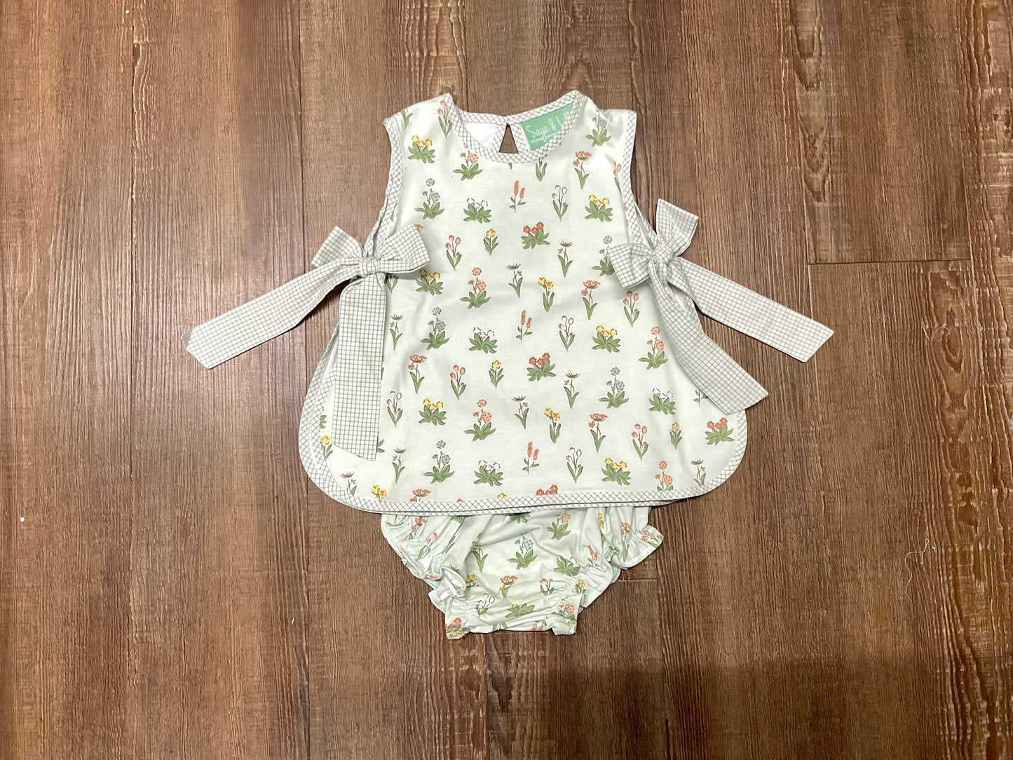 Vintage Floral Bow Bloomer Set