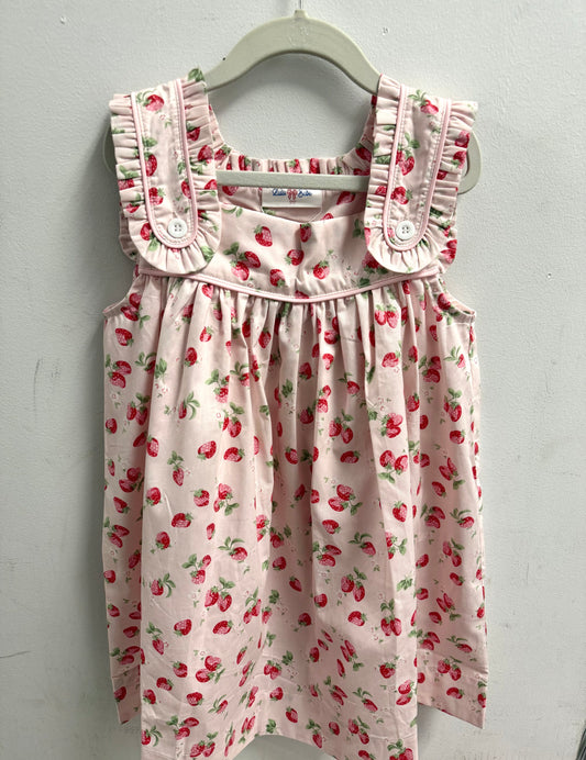 Strawberry Sleeveless Ruffle Dress