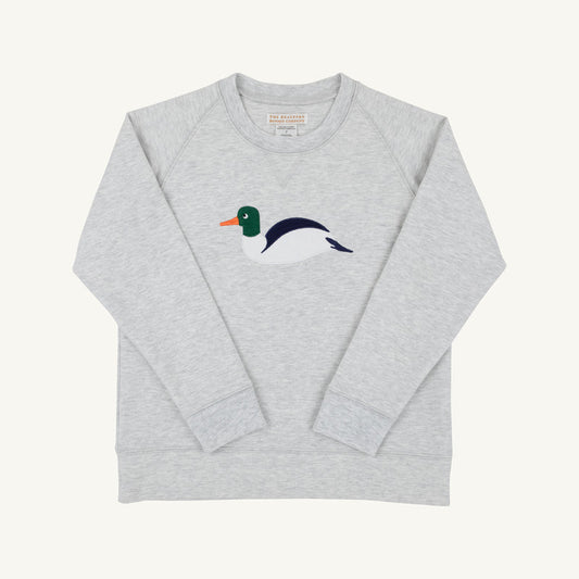 Grantley Gray Heathered Duck Crewneck