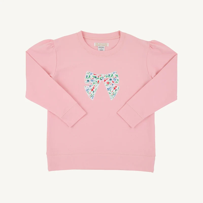 Cassidy Comfy Crewneck- Sandpearl Pink Floral Bow