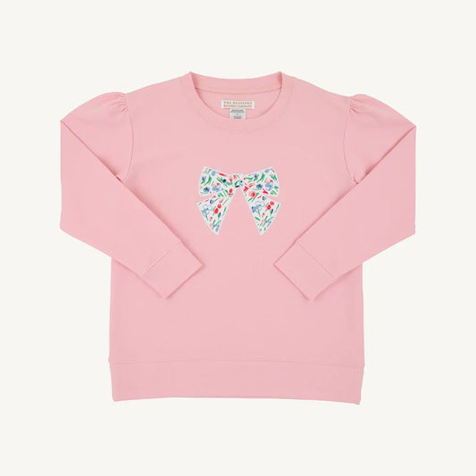 Cassidy Comfy Crewneck- Sandpearl Pink Floral Bow