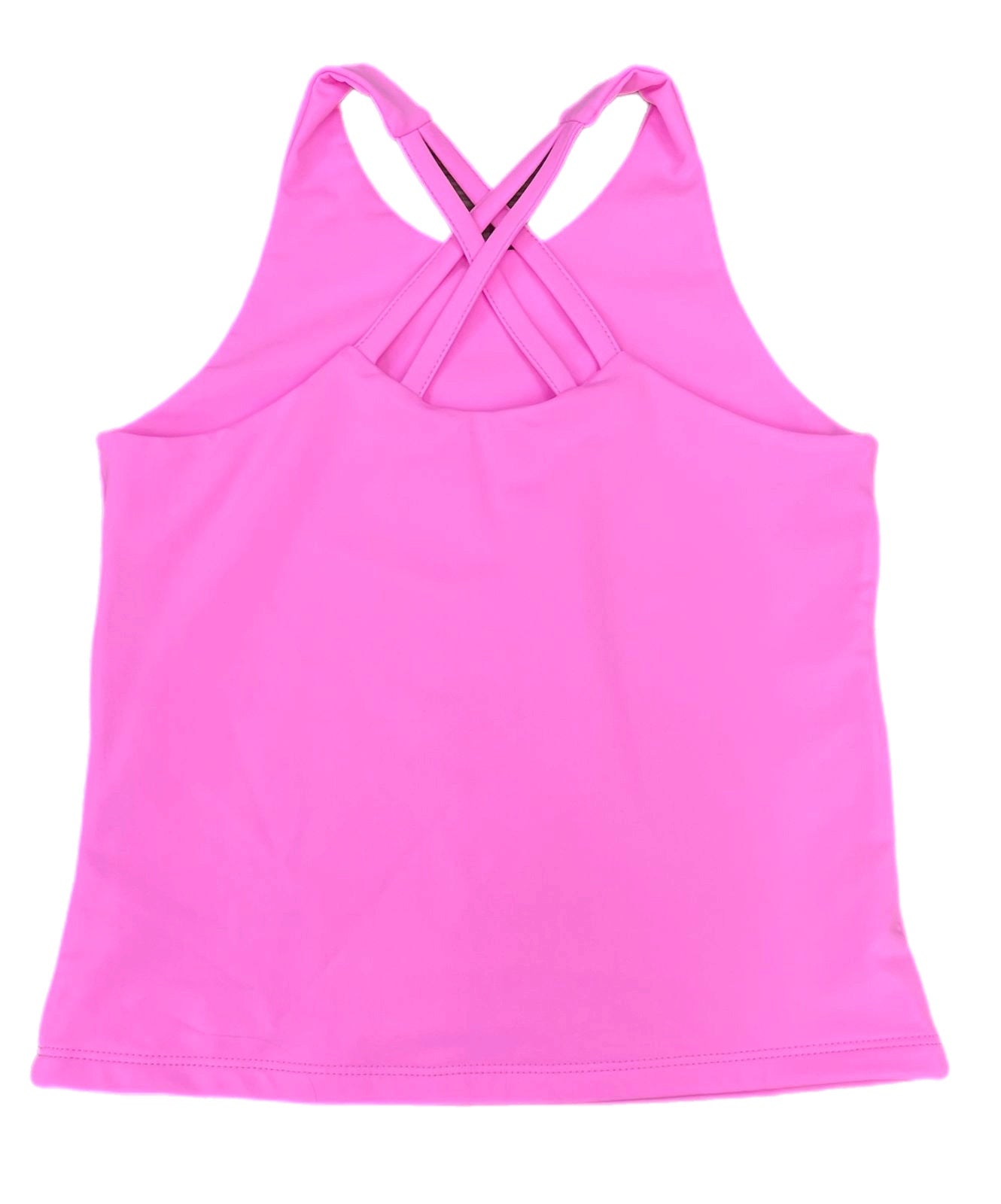 Cross Back Athleisure Top - Cotton Candy Pink