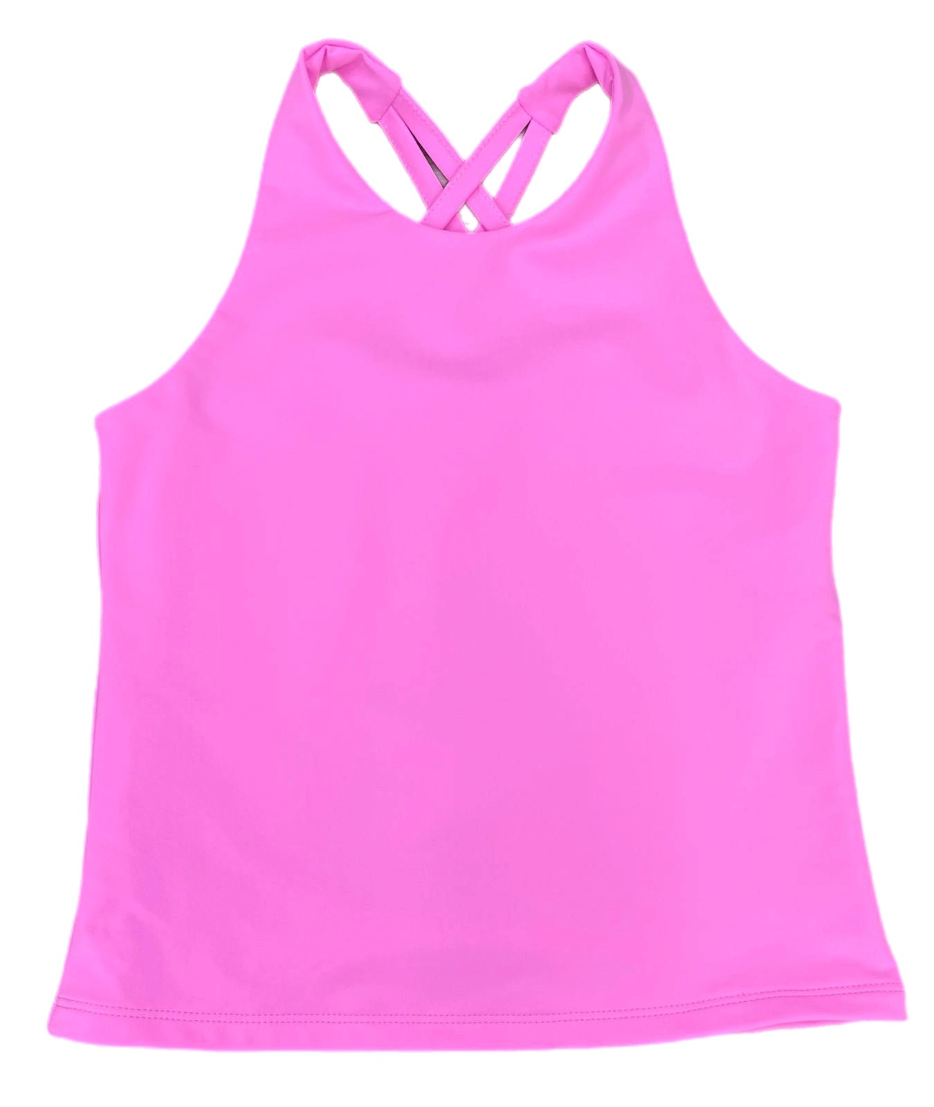 Cross Back Athleisure Top - Cotton Candy Pink