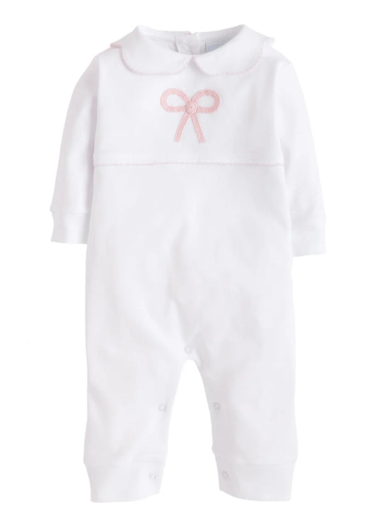 Crochet Playsuit - Pink Bow