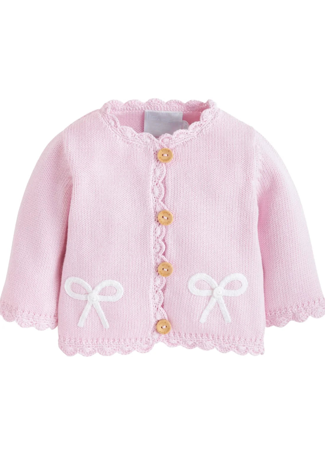 Crochet Cardigan - Pink Bow