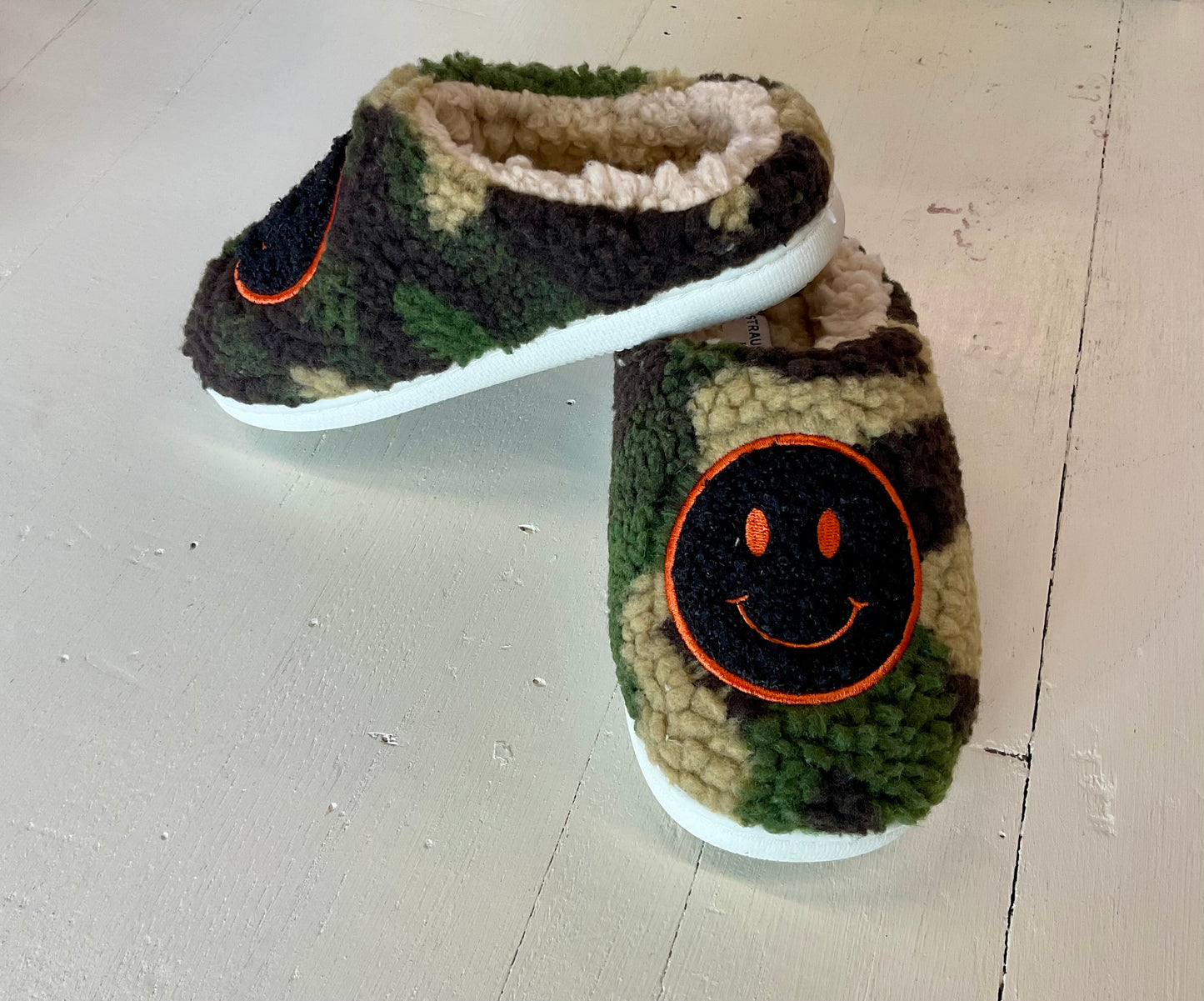 Little Cozi-B Slipper - Green Camo Smiley