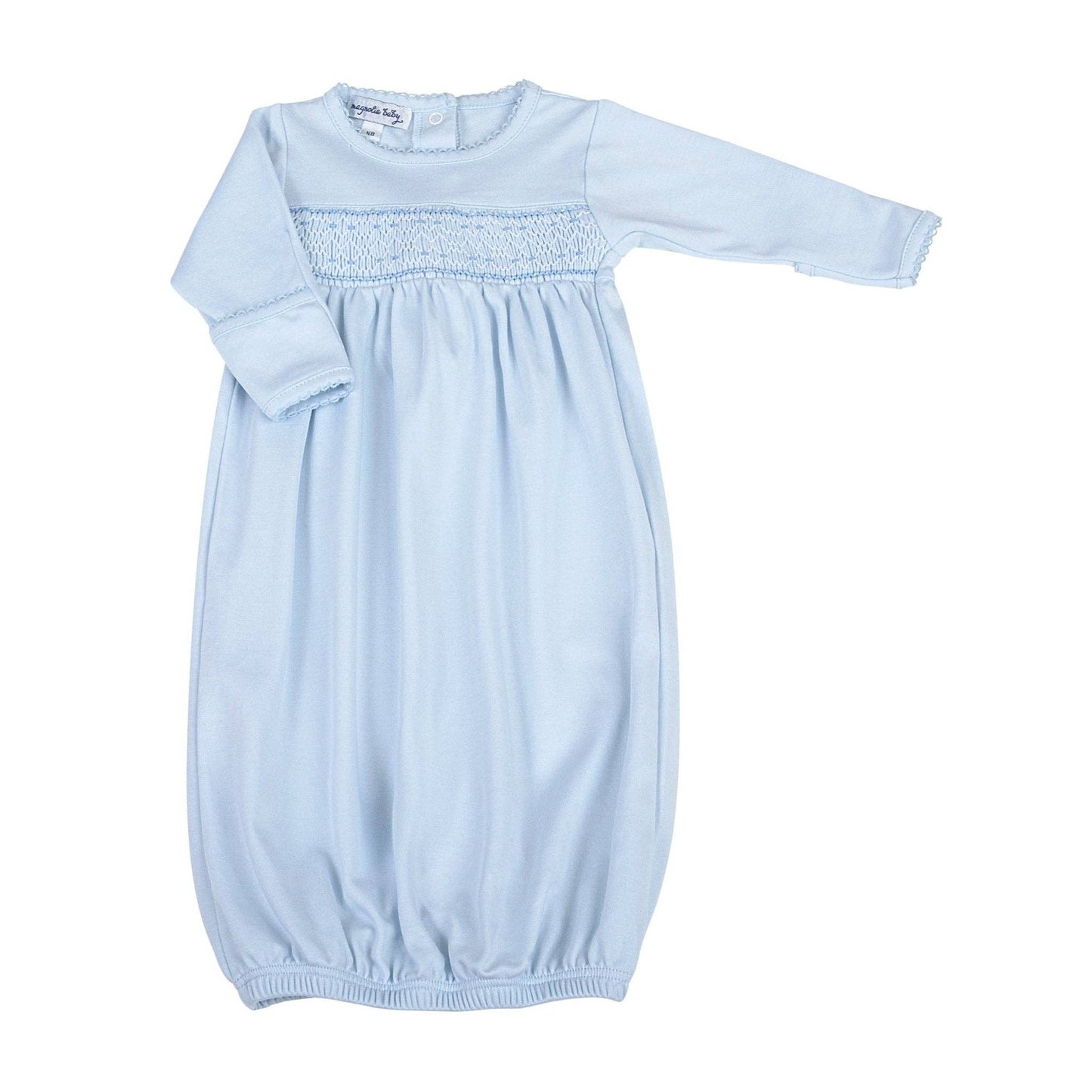 Blue Smocked Boy Gown