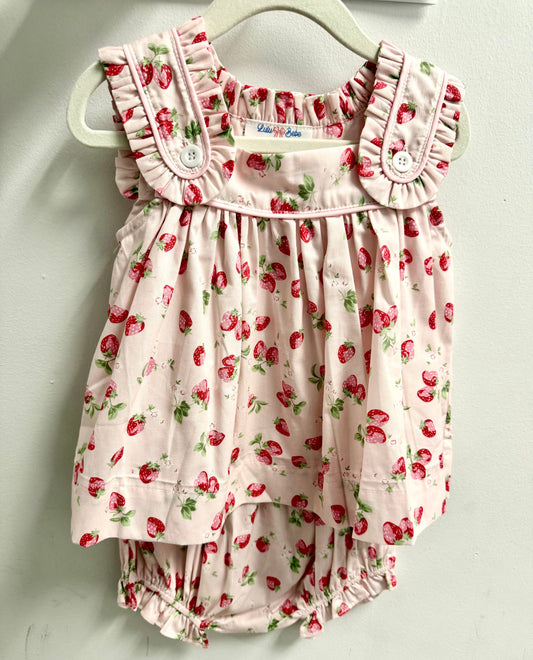 Strawberry Sleeveless Ruffle Bloomer Set