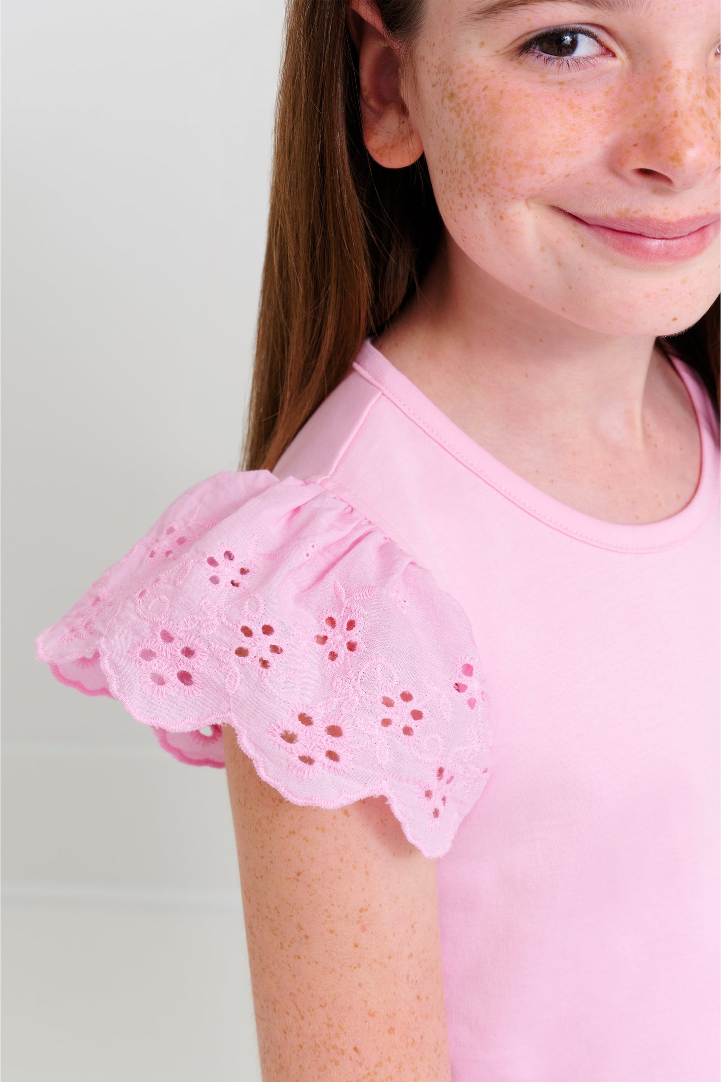 Ellen's Eyelet Top - Pier Party Pink